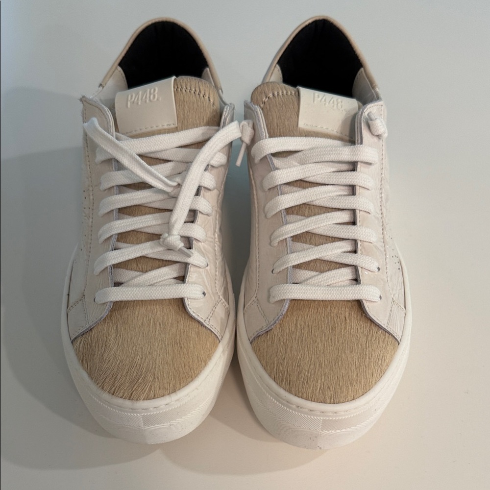 P448 Women's Pony Hair and Patent Leather Sneakers